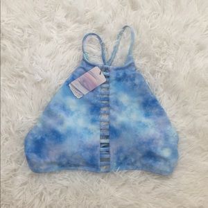 NWT Forever 21 Blue Tie Dye Swimsuit Top